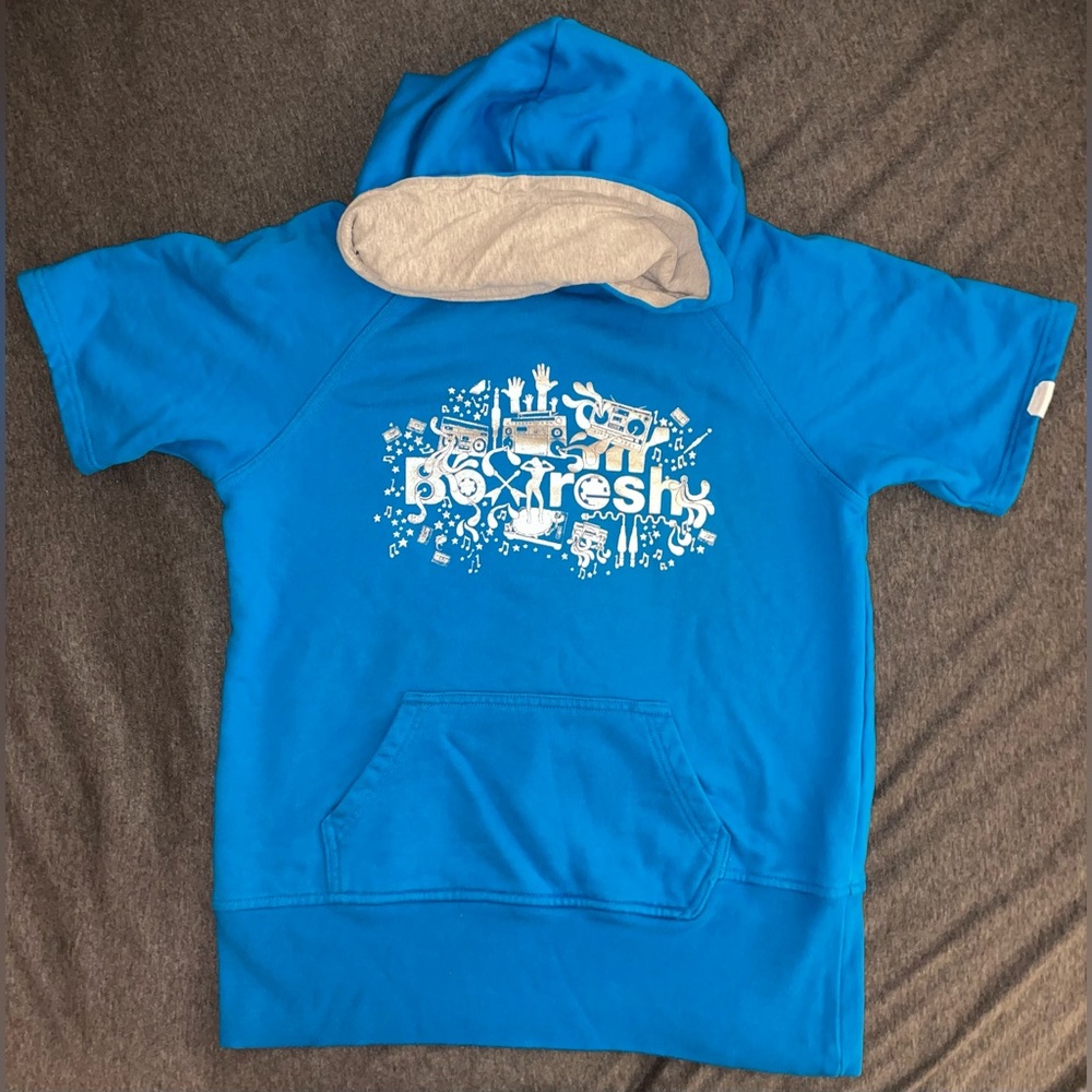 Sample Boxfresh Sz S Short Sleeve Aqua Hoodie Original British Streetwear